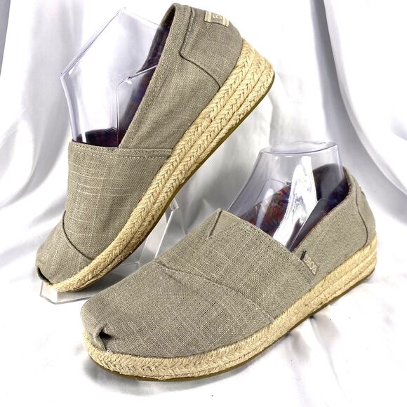 Bobs From Skechers Womens Espandrille Size 10 Canvas 34101 Memory Foam Slip-On - Picture 1 of 11